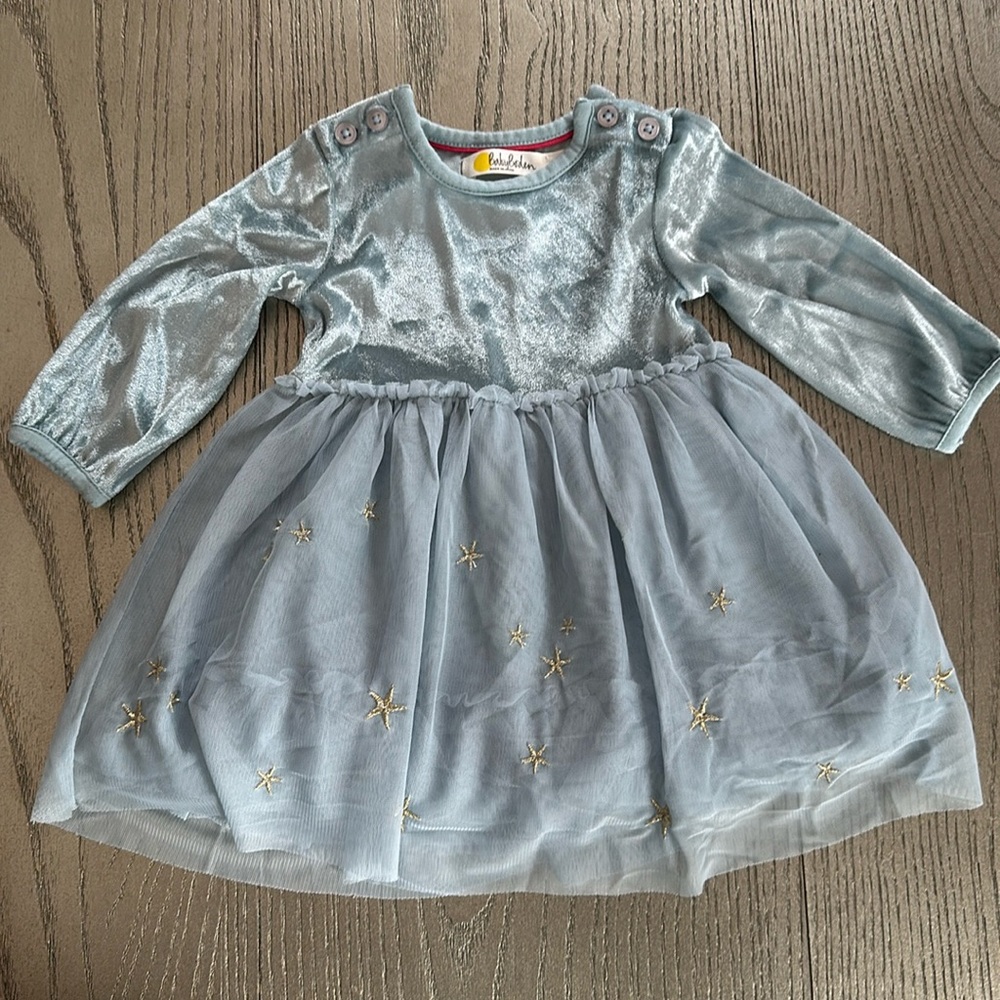 Baby Boden Blue Tulle Angel Star Dress